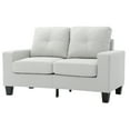 thumbnail image 2 of Newbury 58 in. W Flared Arm Faux Leather Straight Sofa in White, 2 of 5