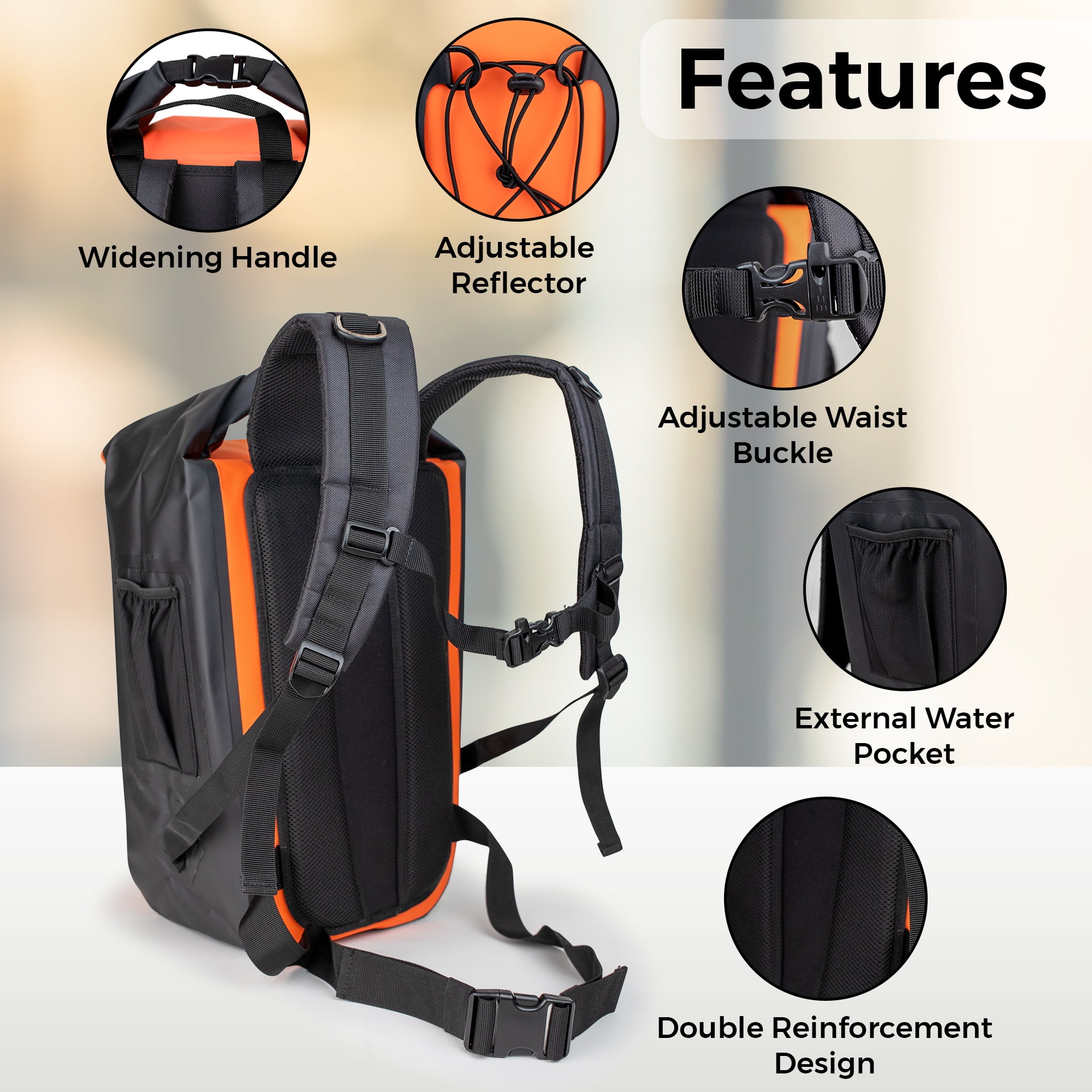 Summit Outwear Waterproof Backpack – 30L Dry Bag Backpack with Roll Top Closure – Hiking Backpack – Dry Sack for Kayaking