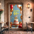 thumbnail image 6 of LUUFILx Happy 91st Birthday Banner Celebration Backdrop Cake Table Decoration Photography Props Backdrop Party Supplies Balloons Background Event, 6 of 7