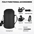 thumbnail image 6 of Insulated Water Bottle 64 oz, Triple Wall Vacuum Stainless Steel (Cold for 48 Hrs), Leak Proof & Non-BPA, Half Gallon Water Flask Jug with Paracord Handle & Straw Spout Lids, Magic Black, 6 of 7