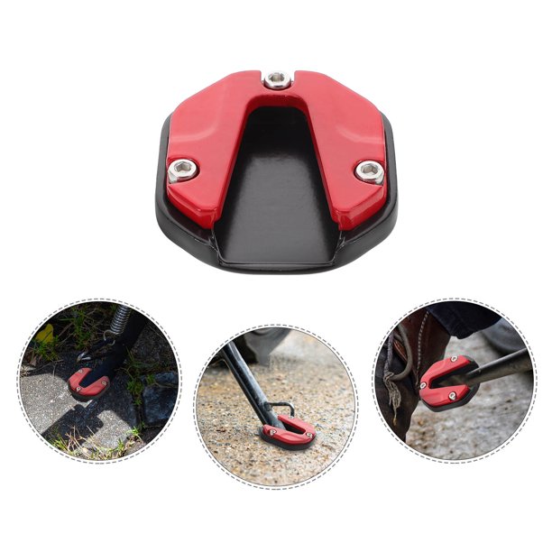 BESTYASH Tapete Para Soporte Lateral De Motocicleta En Aleación Roja Con Base Ampliada Antideslizante Para Estabilidad