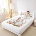 thumbnail image 3 of Erosebridal Girls Cute Bunny Queen Sheet Sets,Easter Eggs Bunny Pink Flower Floral Bed Set For Kids 4-Piece, 3 of 6