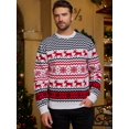 thumbnail image 1 of Suéter europeo y americano Ropa de pareja Suéter navideño para hombre y mujer Suéter de manga larga con cuello redondo y alce en jacquard para mujer, 1 of 6