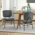 thumbnail image 2 of Costway Lot de 2 Fauteuils d'Appoint Rembourrés avec Rembourrage en Mousse, Patins de Pieds Ajustables et Cadre en Métal, 2 of 8