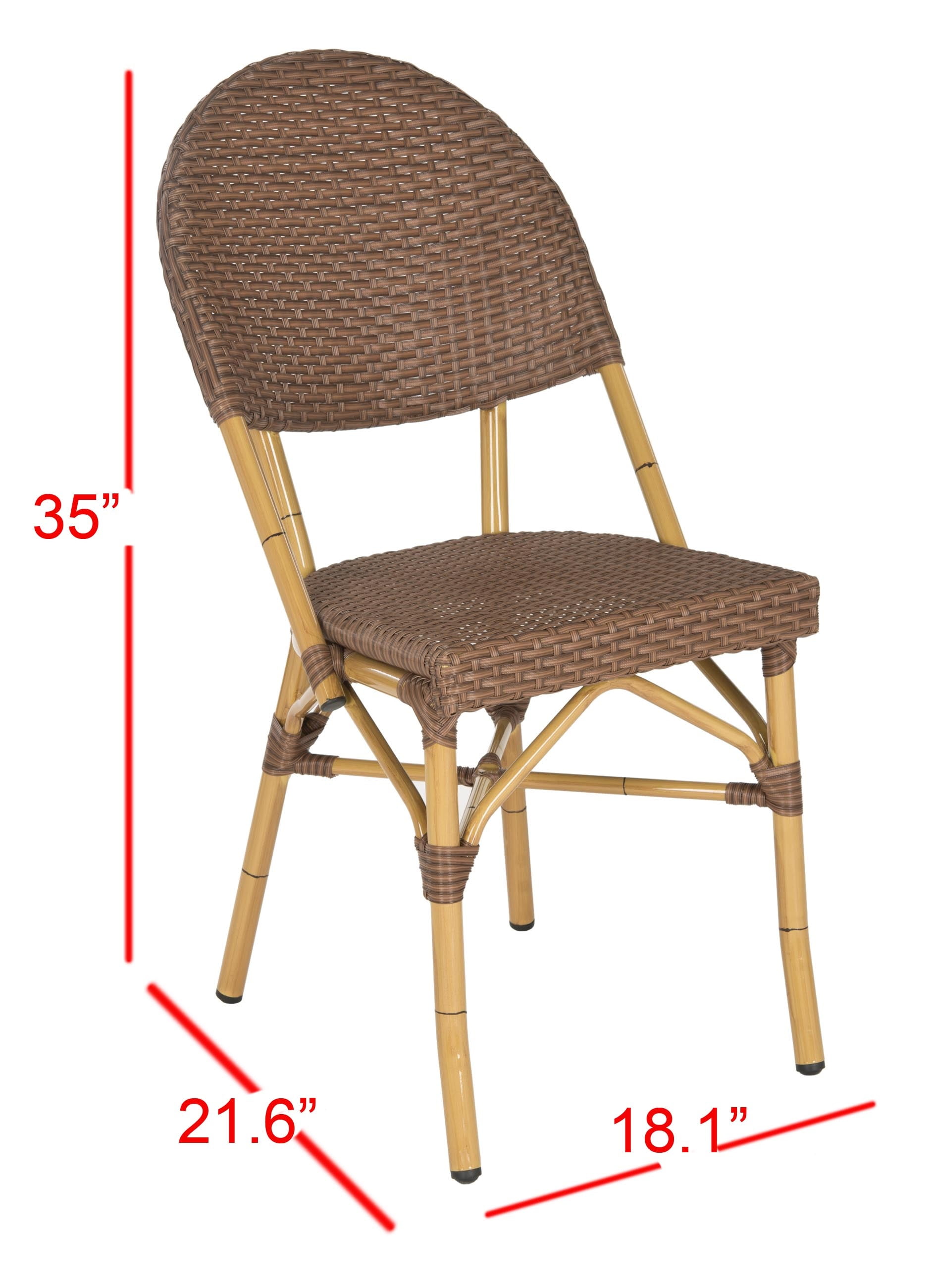 Safavieh Barrow Outdoor Patio Stacking Chair, Set of 2 - Brown