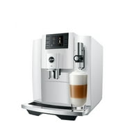 Jura E8 Automatic Espresso Machine (Piano White) w/ Milk Container and Filter