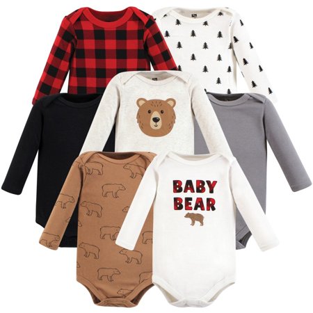 

Hudson Baby Infant Boy Cotton Long-Sleeve Bodysuits Brown Bear 7-Pack 3-6 Months