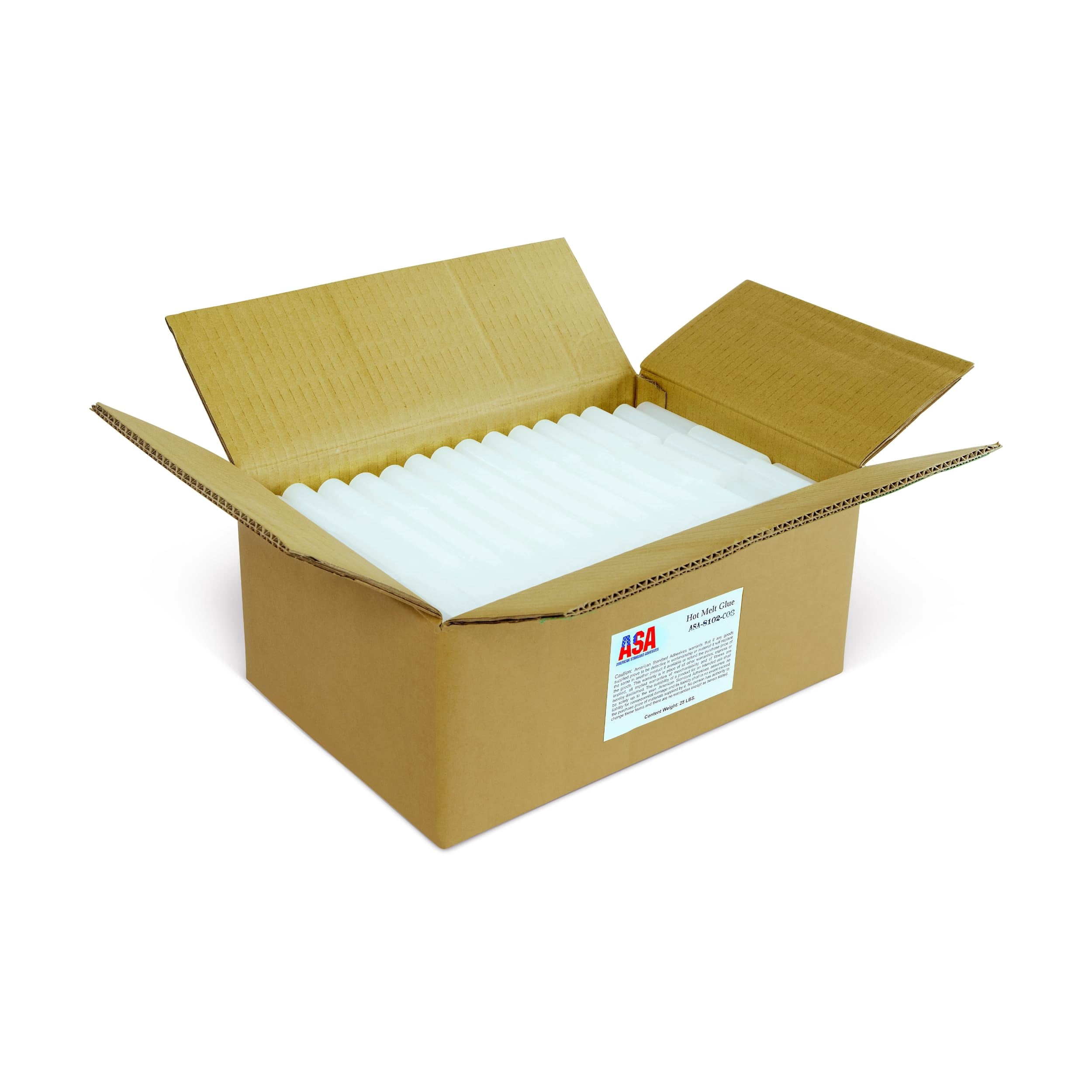 ASA 1" x 3" Long. Clear Hot Melt Glue Sticks. All Purpose. High Temp. Good for Plastic, Metal, Wood, Fabric, Ceramic, Craft, Carton, and Fabric, 25 lbs (Approx. 283 Sticks)