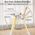 thumbnail image 3 of Convertible Baby High Chair to Rocker, Foldable Feeding Seat with 5-Point Harness, Silent Locking Wheels & Removable Tray for 6 Months-3 Years, White, 3 of 8