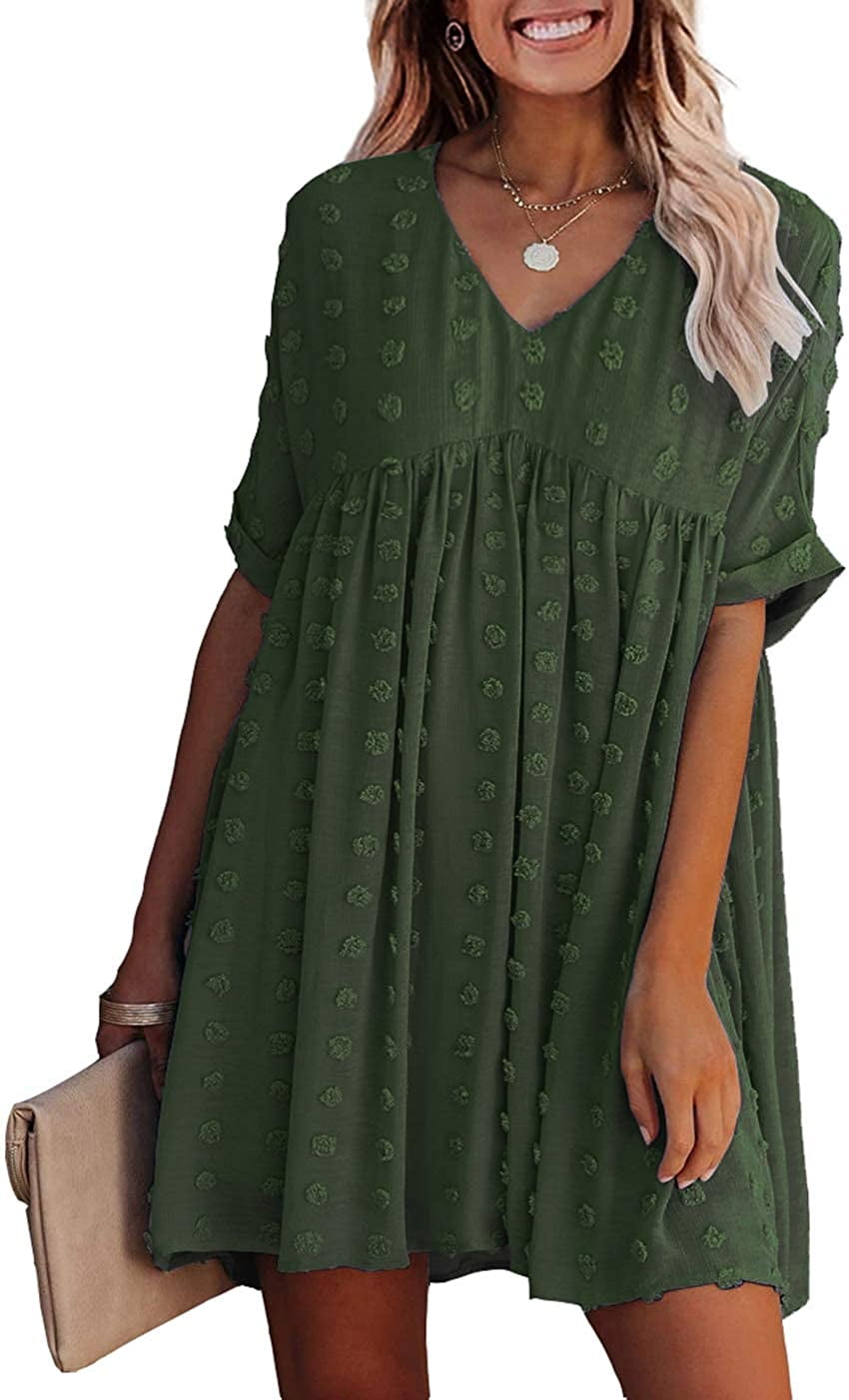 Summer Women's Short Sleeves Mini Dress 