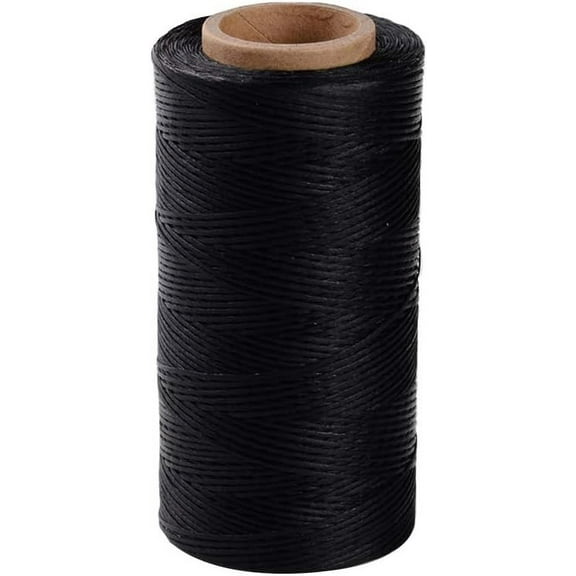 1Roll Flat Waxed Polyester Cords Black 1x0.3mm 284.33 yards(260m)/roll