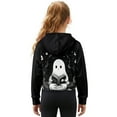 thumbnail image 2 of Xoenoiee Ghost Book Print Girls' Sweatshirts Half Zip Up Pullover Crop Tops for Girls Halloween Long Sleeve Hoodie Sweater Cropped Sweatshirt, 5-6 Years, 2 of 7