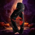 thumbnail image 2 of IYYVV Halloween Pajama Pants for Women Cute Funny Pumpkin Graphic Pajamas Casual Elastic Waist Palazzo Pants Fall Pajamas Red 3XL, 2 of 6