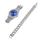 thumbnail image 5 of RelOJ PLETADO DE CUARZO, RELOJ DE PLATA, Dial Azul Preciso, Dial Grande Para El Trabajo, 5 of 7
