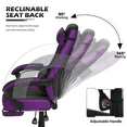 thumbnail image 4 of Magshion Computer Desk & Gaming Chair Set, Adjustable Height Reclining Chair with Retractable Footrest & Wheels & Lumber Support and Laptop Table Workstation, Purple, 4 of 10