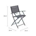 thumbnail image 3 of Naterial Set de Comedor: Mesa + 2 Sillas Plegables con Descansabrazos de Acero Aptas para Exterior, Modelo Emys, 3 of 5