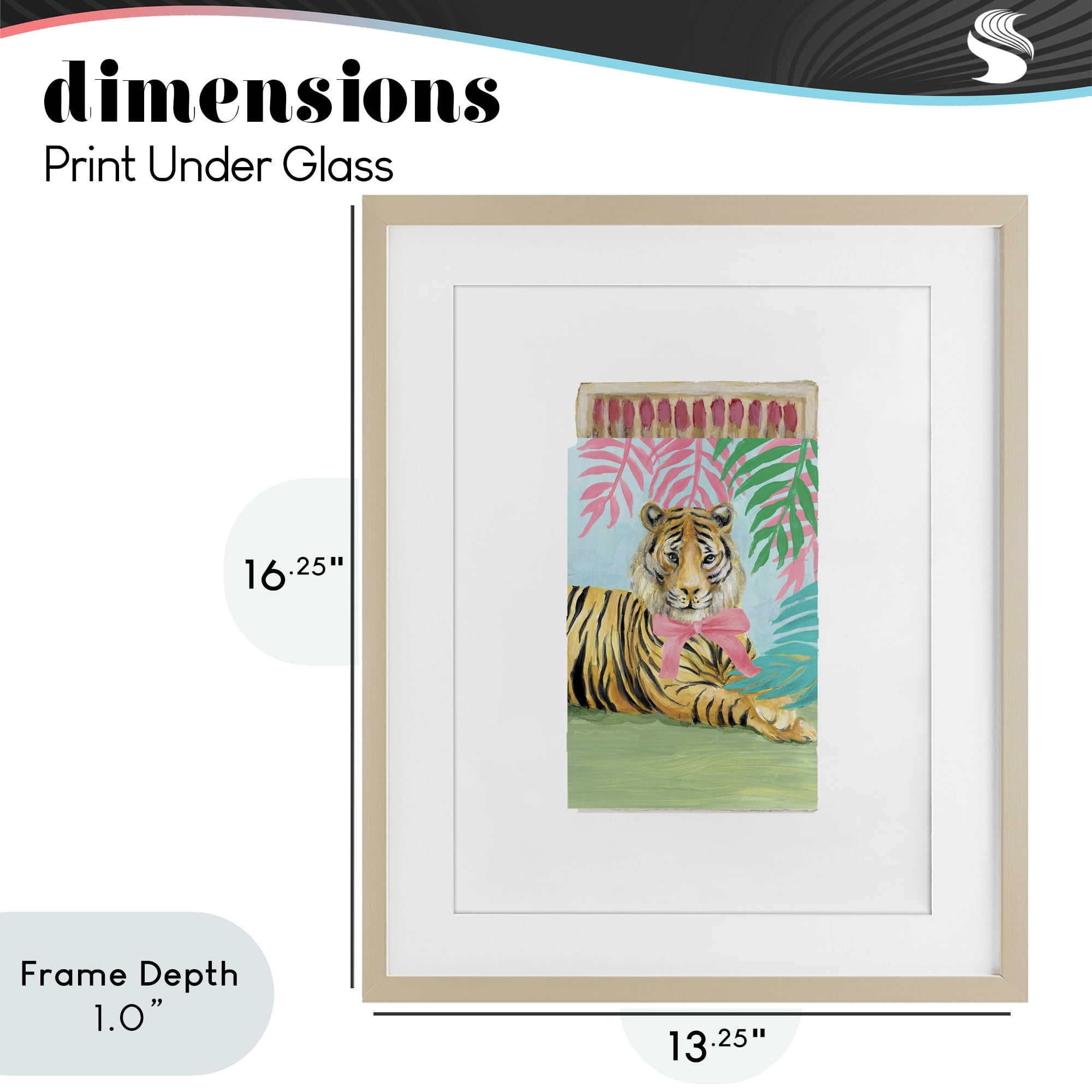 Stupell Industries Tropical Tiger Matchbook Birch Framed Print Under Glass, design by Lanie Loreth