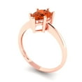 thumbnail image 2 of Clara Pucci 14K Rose Gold Solid Gold Red Solitaire Anniversary Ring for Women - 1.5 cttw Pear Cut, 2 of 7
