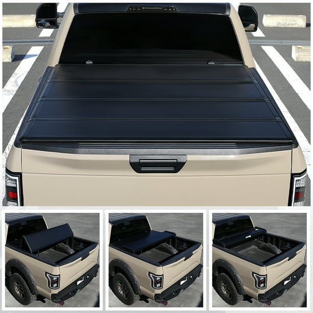 SpecD Tuning Hard Quad Fold Tonneau Cover Compatible with Nissan Titan