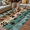 thumbnail image 2 of Fsddascl Teal Brown Farmhouse Outdoor Rug for Patio/Deck/Porch, Non-Slip Large Area Rug 6 x 9 Ft, Black Dog Paw Vintage Indoor Outdoor Rugs Washable Area Rugs, Reversible Camping Rug Carpet Runner, 2 of 5