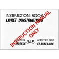 thumbnail image 1 of Janome Spare Part 345 Sewing Machine Owners Instruction Manual, 1 of 1