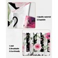 thumbnail image 5 of Swag Curtains, Welcome Spring Pink Flower Black and White Stripes Rod Pocket Kitchen Curtains Valances Tier Curtains Swag Valance Curtains for Bedroom Living Room 28" x 36", 2 Panels, 5 of 6