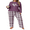 Purple, variant on Musefolio Women Plus Size Casual Two-Piece Set - Long Sleeve Nightgown Set - Casual Clothing - Pullover Round Neck Fall/Winter Set 1X - 5X