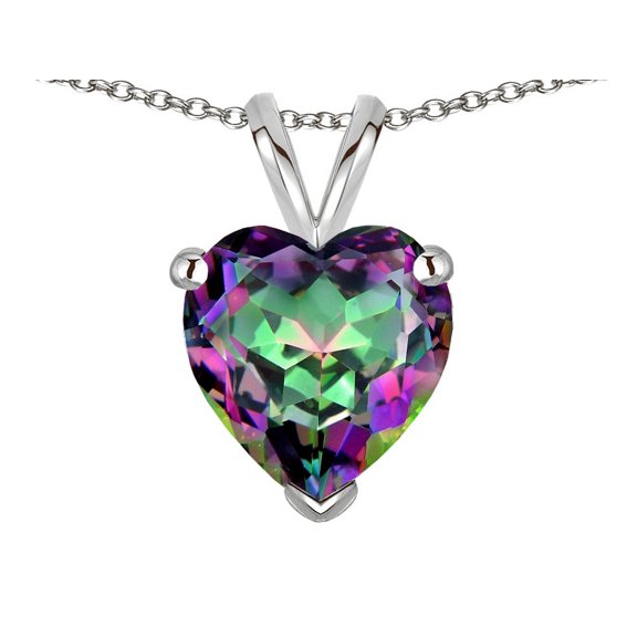 Star K � Rainbow Mystic Topaz 8mm Heart Pendant Necklace