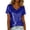 Blue, variant on Womens Short Sleeve Round-Neck Blouses & Shirts Sequin Solid Color High Neck Short Sleeve Top