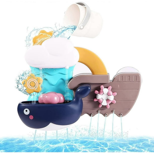 Baby Bath Toys, Bath Toy for Toddlers Kids, Preschool Baby Bathtub Water Toys, Whale Shower Spin Suction Bath Wall Toy, Birthday Gifts for 3 4 Year Ol
