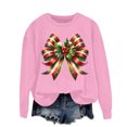 thumbnail image 6 of Wancir Christmas Sweatshirt Women Xmas Bow Graphic Sweatshirts Round Neck Long Sleeve Pullover Tops Vacation Loose Blouses, 6 of 6