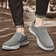 thumbnail image 6 of Mens Canvas Loafers Comfortable Soft Walking Shoes Lightweight Non-slip Driving Shoes Daily Casual Flat Shoes Gray 11.5 US, 6 of 7