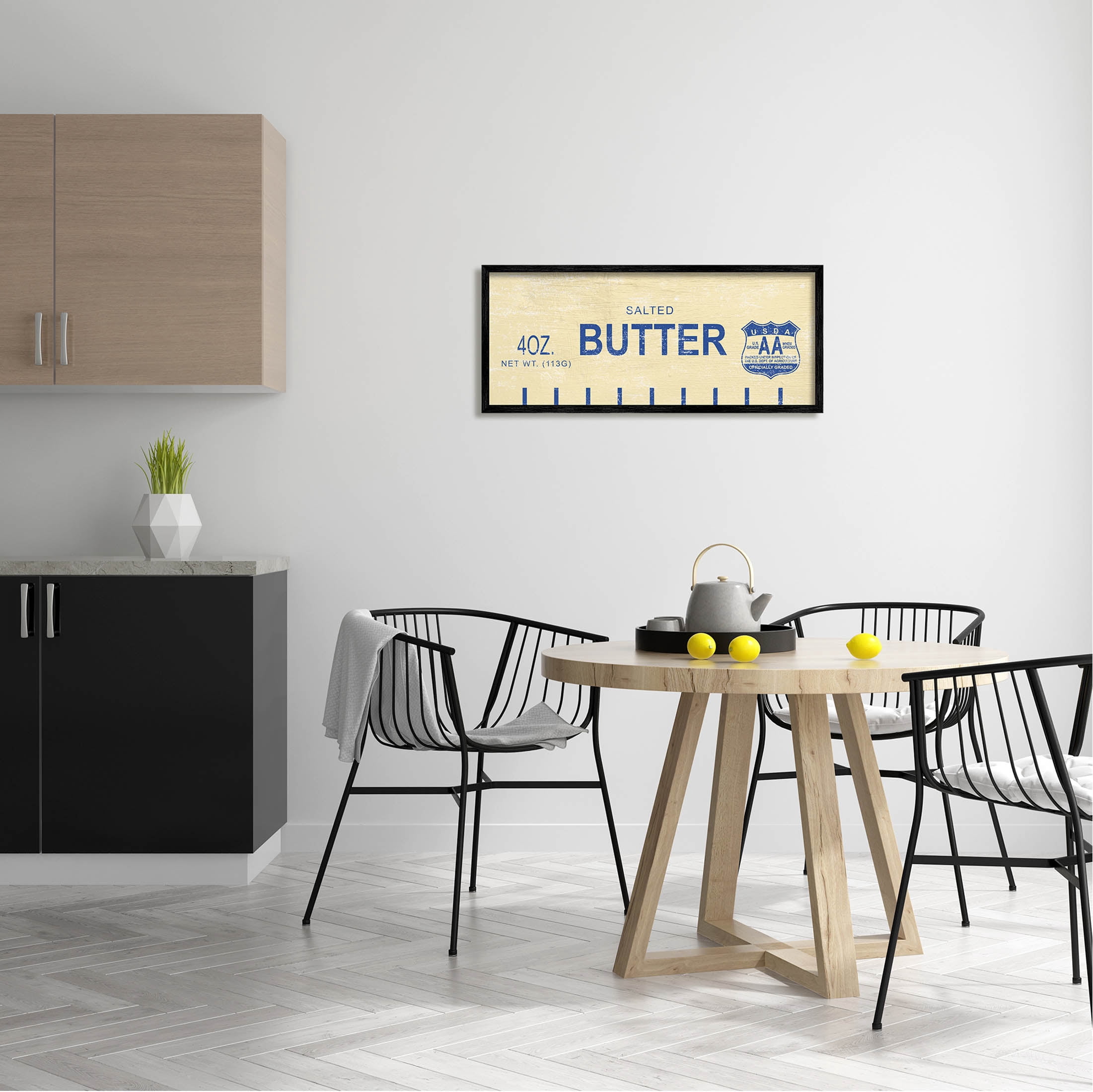 Stupell Industries Vintage Salted Butter Graphic Art Black Framed Art Print Wall Art, Design by Daphne Polselli