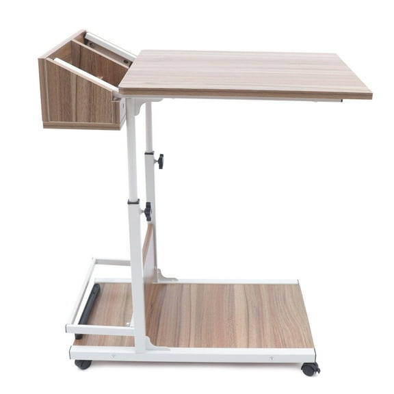 CNCEST Adjustable Sofa Snack Side Table Laptop Desk Rolling Bedside Table Computer Over Bed Standing