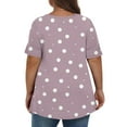 thumbnail image 4 of yillto Womens Plus Size Top Tunic Short Sleeve Blouse V Neck Printed Shirts Causal Loose Outfits XL-5XL, 4 of 5