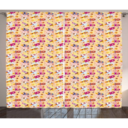 cartoon curtains 2 panels set baby teddy bear bunny monkey pig