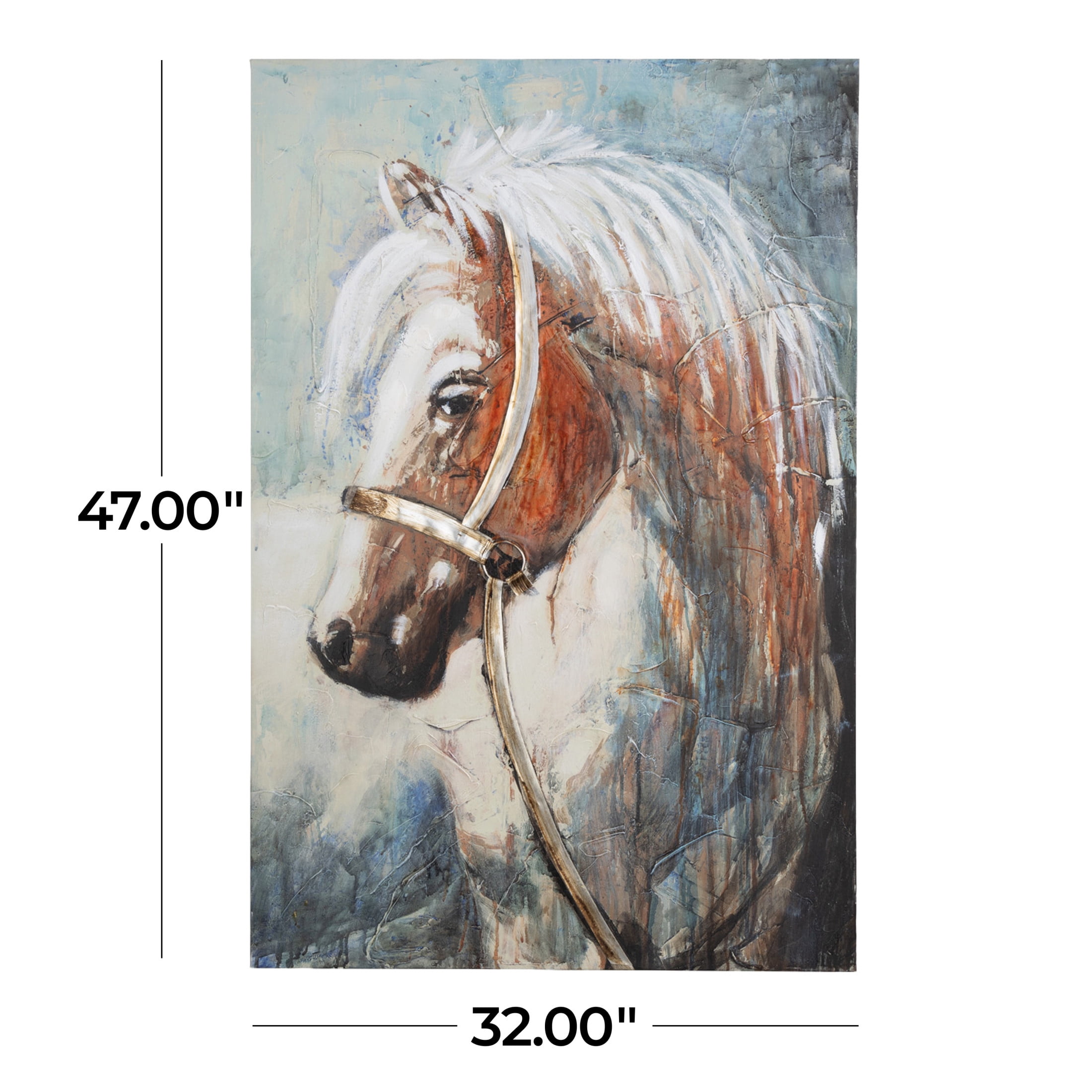 32" x 47" Unframed Horse Wall Art, by DecMode