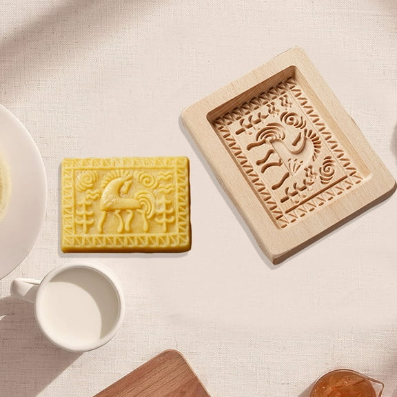 Clearance Biscuit Moulds under $6 Carved Wooden Cookie Kitchen Cookie Cutter Cookie Stamp Stamp Rose Cookie Cutter For Cookie Stamp