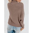 thumbnail image 4 of Fall Winter Women Long Sleeve Cable Knit Sweater Batwing Turtleneck Pullover, 4 of 6