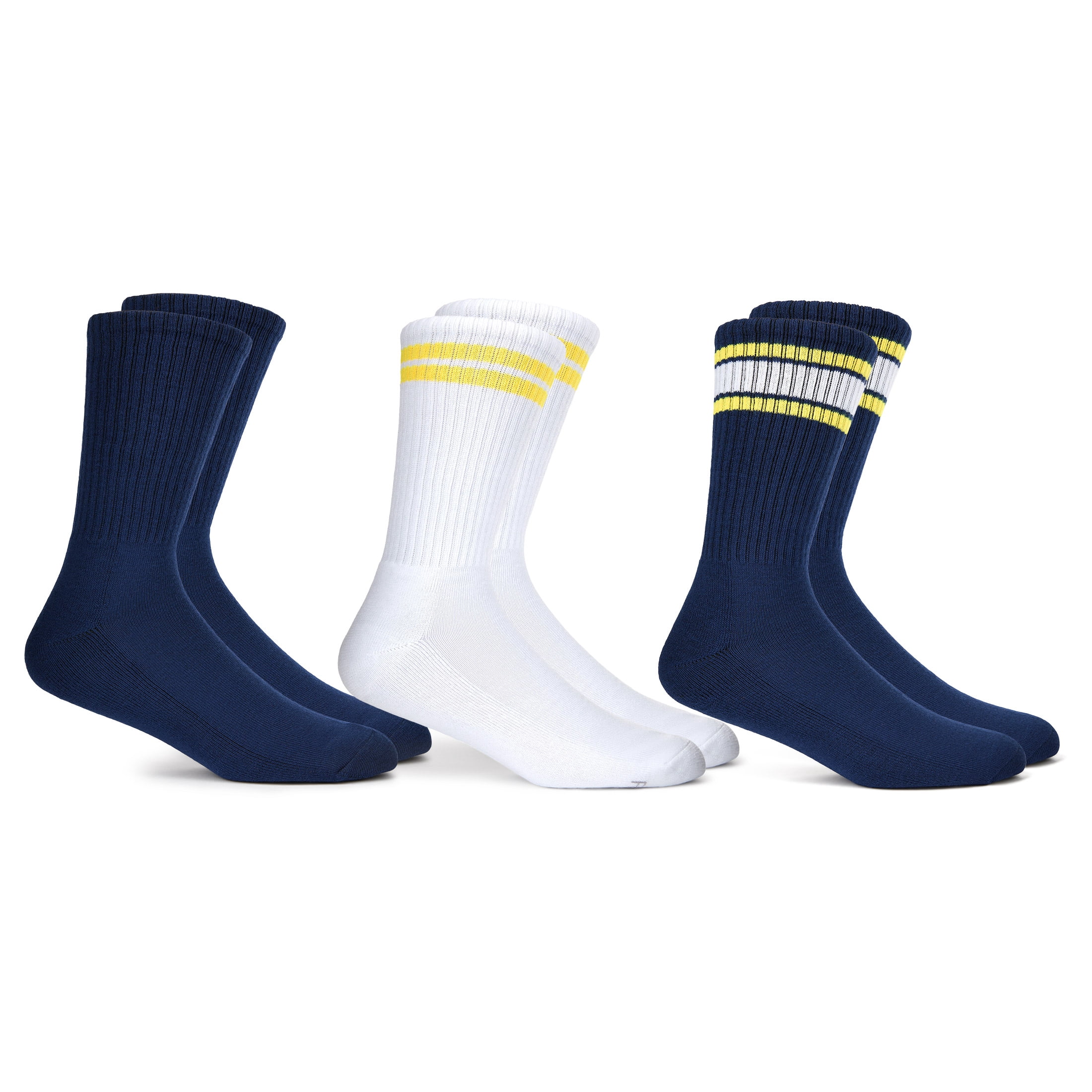 Fruit of the Loom Mens Gameday Crew Socks, 3-Pack, Sock Sizes 6-12
