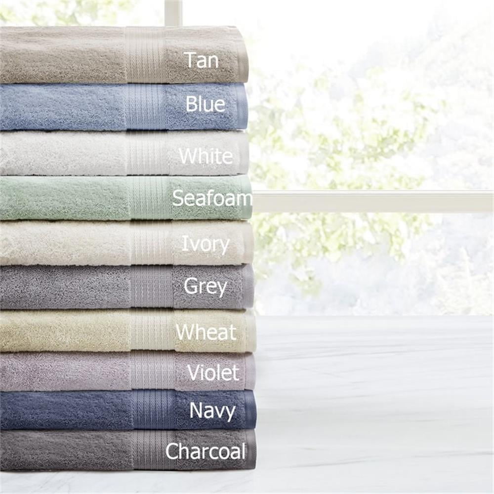 Madison Park Charcoal 6-Piece Bath Towel Sets, Cotton Absorbent Soft Designer