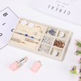 thumbnail image 6 of Rotatable Fashion Travel Jewelry Tray Case New Design Jewelry Accessory Earring Holder Rotating Jewelry Box Bracelets Rings Storage BEIGE 13, 6 of 8
