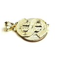 thumbnail image 6 of New 10k yellow gold dollar sign diamond cut unisex lucky pendant charm gift 2.7g, 6 of 12
