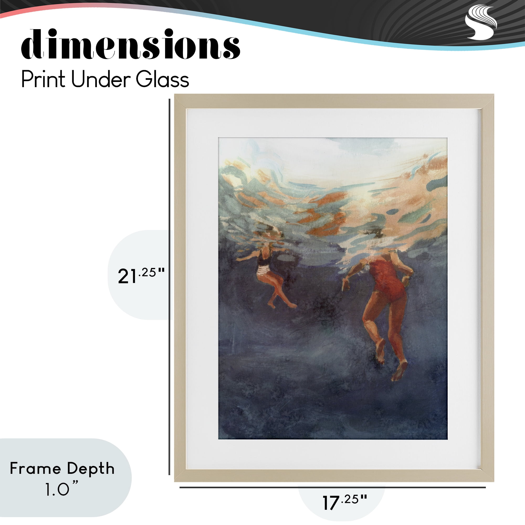 Stupell Industries Summer's Dance Swimmers Birch Framed Print Under Glass, design by Victoria Barnes