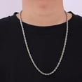 thumbnail image 3 of 3mm Rope Chain Necklace for Men, Silver Tone Mens Chain Necklace, Stainless Steel Necklace Chain for Men Women, 3 of 15