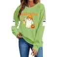 thumbnail image 5 of Kezqiaxn Halloween Women's Sweatshirt Fashion Long Sleeve Loose Casual Crew Neck Sweatshirts Fall Winter Clothes Mint Green L, 5 of 6