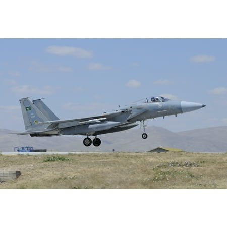 Air Force F15 Eagle F-15 Eagle of the Royal Saudi Air Force landing at Konya Air Base Turkey Canvas Art - Riccardo NiccoliStocktrek Images (17 x 12) ()