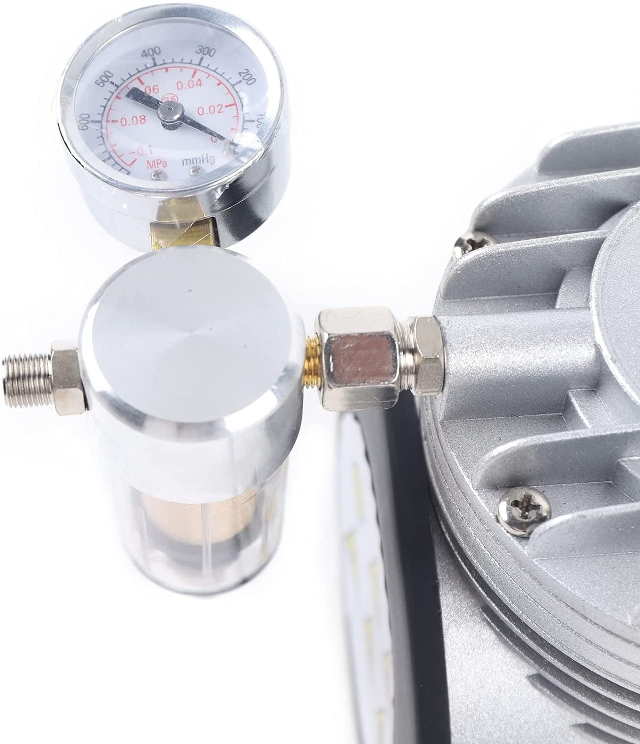 MONIPA Air Conditioning Vacuum Pump with Manual Valve Oil-Free Vacuum Pump Single Unit Rotary Vane Vacuum Pump, for Air Conditioning Maintenance, Food Packaging