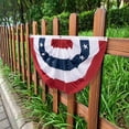 thumbnail image 3 of American Patriotic Bunting Banner USA Flag, Americana Pleated Fan Flag Half Fan Banner, Outdoor Fence Garland Yard Porch Decoration 4 July Independence Day Memorial Day President Day 2*4FT 4pcs, 3 of 5