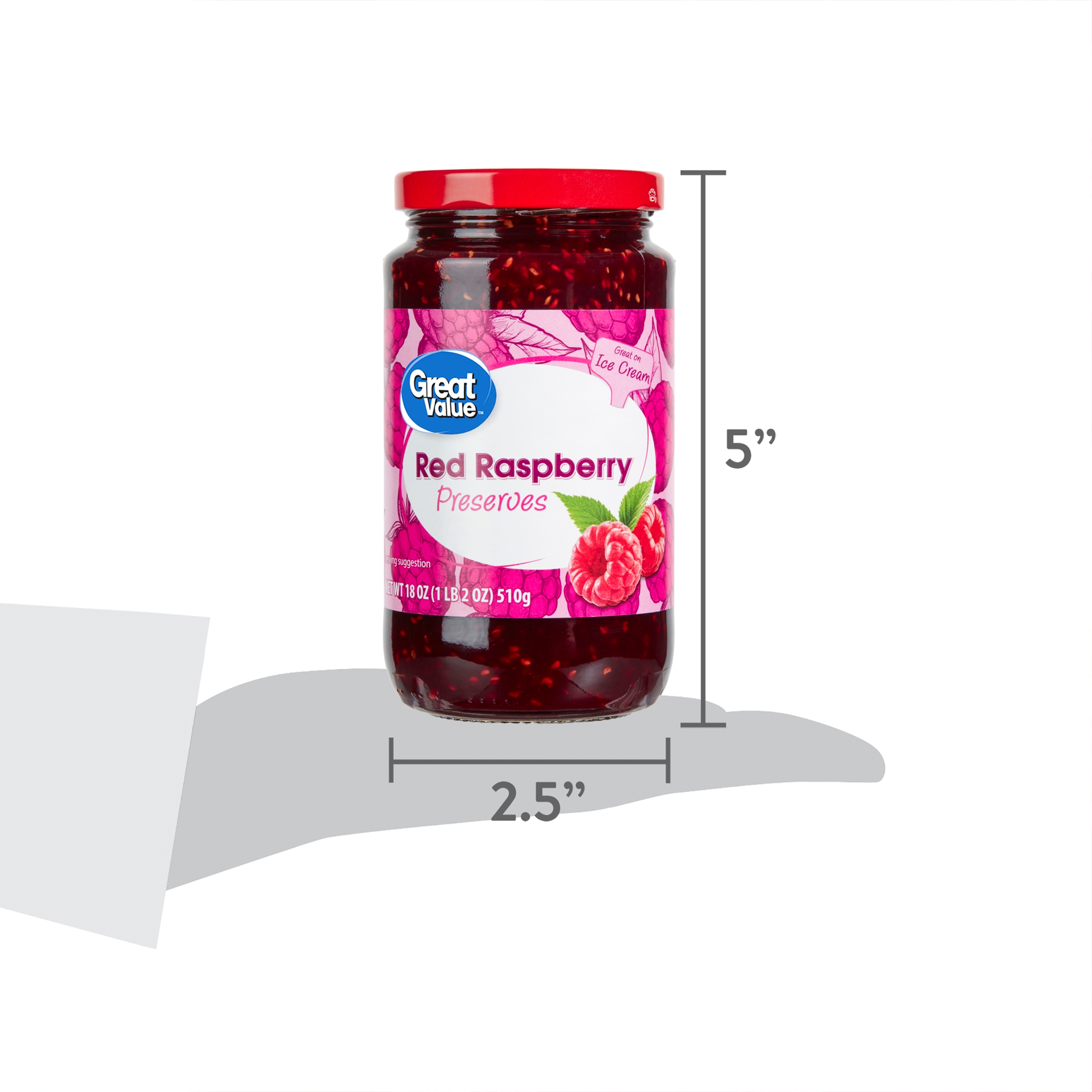 Great Value Red Raspberry Preserves, 18 oz - image 6 of 7
